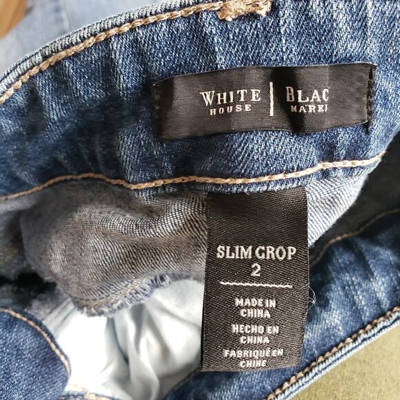 WHBM Jeans Womens 2 Slim Crop Flare Demin Capri Slits Low Rise Western Y2K Pants - Picture 4 of 14